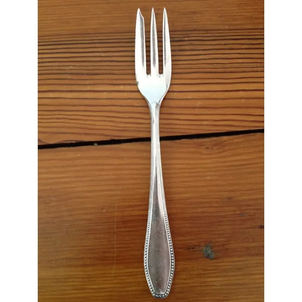Set of 12 Vintage Silverplate Bruckmann 90 Salad Pastry Forks Antique Flatware